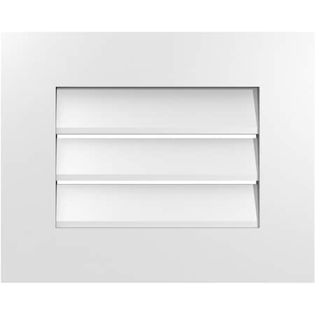 Ekena Millwork Vertical Surface Mount PVC Gable Vent: Functional, w/ 3-1/2"W x 1"P Standard Frame, 20"W x 16"H GVPVE20X1601SF